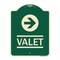 Signmission Designer Series Valet Right Arrow, Green & Tan Heavy-Gauge Aluminum Sign, 24" x 18", G-1824-22743 A-DES-G-1824-22743 - alternate 1